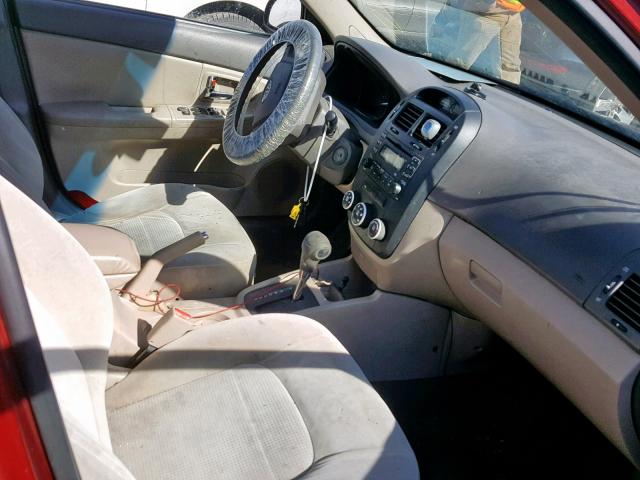 KNAFE221495656731 - 2009 KIA SPECTRA EX RED photo 5