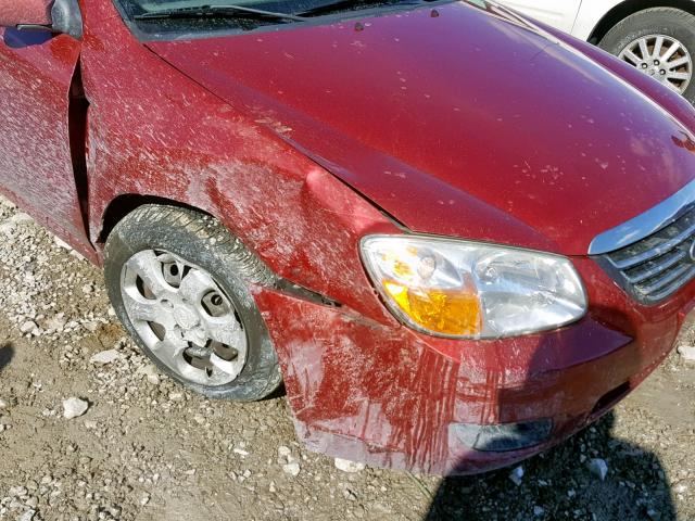 KNAFE221495656731 - 2009 KIA SPECTRA EX RED photo 9