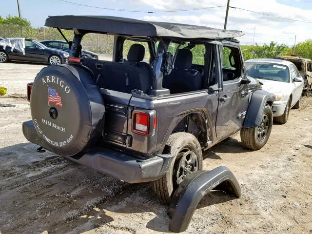 1C4GJXAN0JW204181 - 2018 JEEP WRANGLER S GRAY photo 4