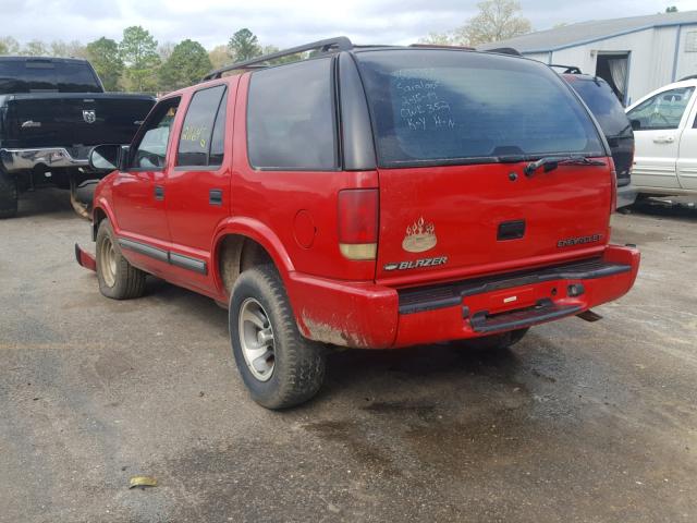 1GNCS13W2Y2128292 - 2000 CHEVROLET BLAZER RED photo 3