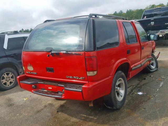 1GNCS13W2Y2128292 - 2000 CHEVROLET BLAZER RED photo 4