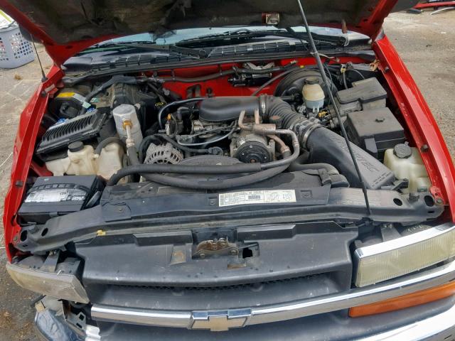 1GNCS13W2Y2128292 - 2000 CHEVROLET BLAZER RED photo 7