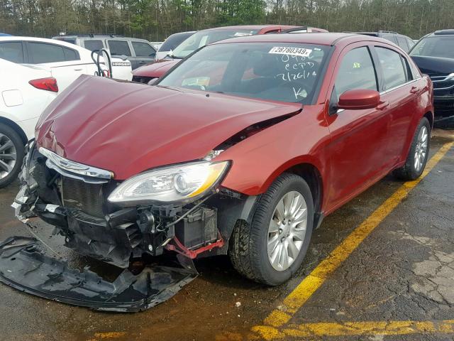 1C3CCBAB4EN210986 - 2014 CHRYSLER 200 LX RED photo 2