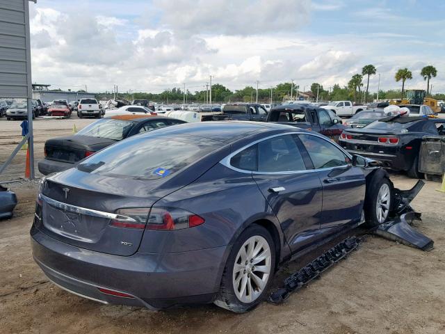 5YJSA1E22GF130069 - 2016 TESLA MODEL S GRAY photo 4