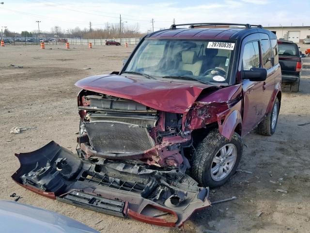 5J6YH17738L003922 - 2008 HONDA ELEMENT EX RED photo 2