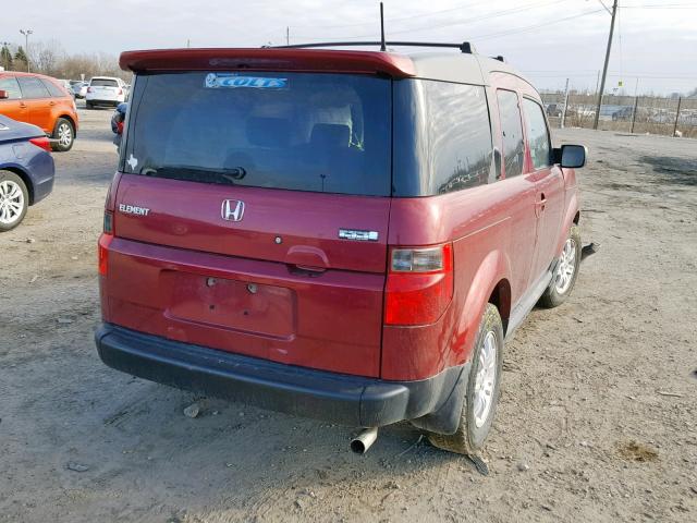 5J6YH17738L003922 - 2008 HONDA ELEMENT EX RED photo 4