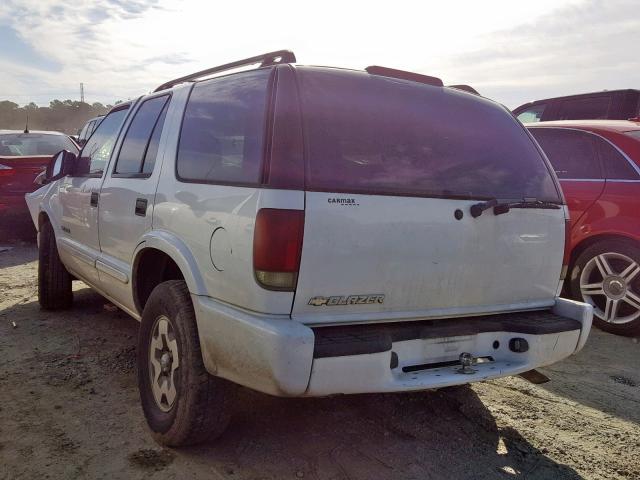 1GNDT13X94K163030 - 2004 CHEVROLET BLAZER WHITE photo 3