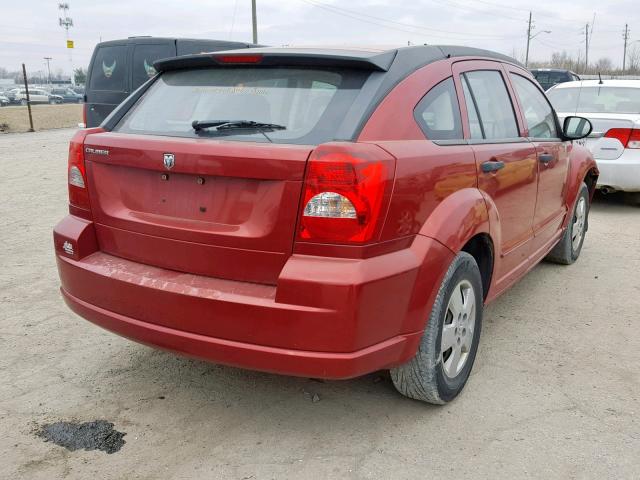 1B3HB28B47D549509 - 2007 DODGE CALIBER RED photo 4