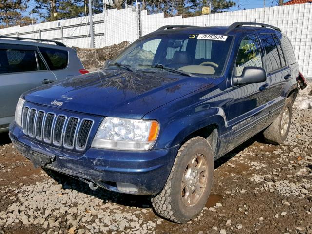 1J8GW58N02C173604 - 2002 JEEP GRAND CHER BLUE photo 2