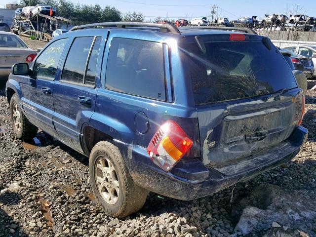 1J8GW58N02C173604 - 2002 JEEP GRAND CHER BLUE photo 3