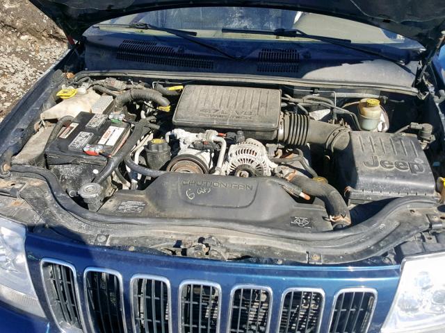 1J8GW58N02C173604 - 2002 JEEP GRAND CHER BLUE photo 7