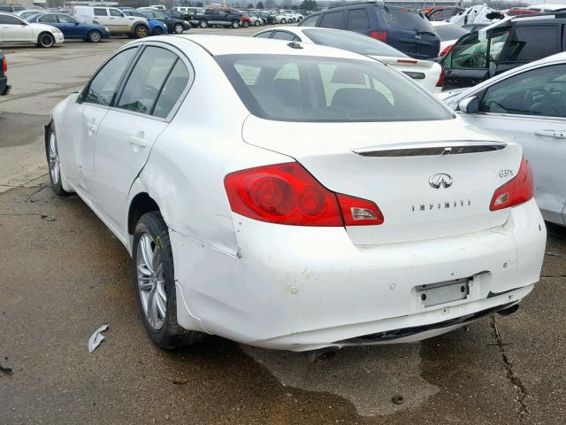 JN1CV6AR6DM758988 - 2013 INFINITI G37 WHITE photo 3