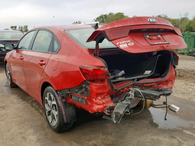 3KPF24AD4KE013664 - 2019 KIA FORTE FE RED photo 3