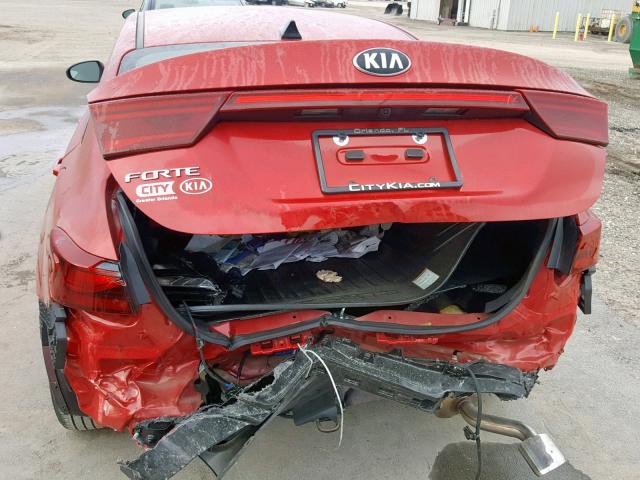 3KPF24AD4KE013664 - 2019 KIA FORTE FE RED photo 9