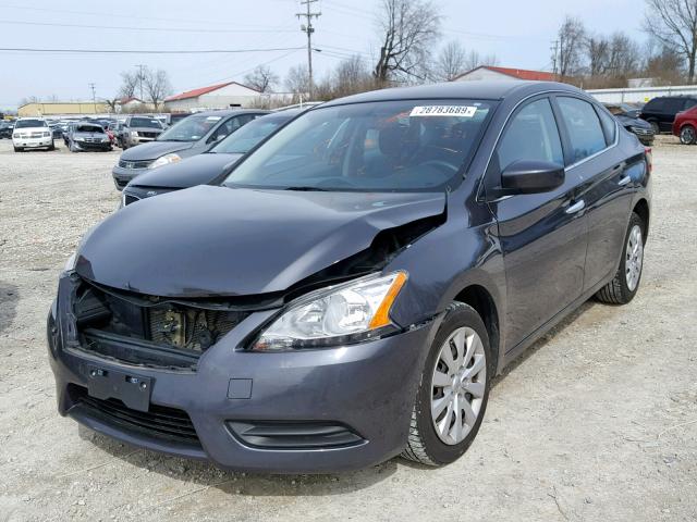 1N4AB7AP5EN856042 - 2014 NISSAN SENTRA S CHARCOAL photo 2