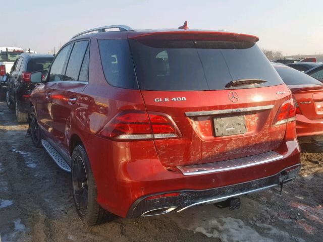 4JGDA5GB3HA873813 - 2017 MERCEDES-BENZ GLE 400 4M RED photo 3