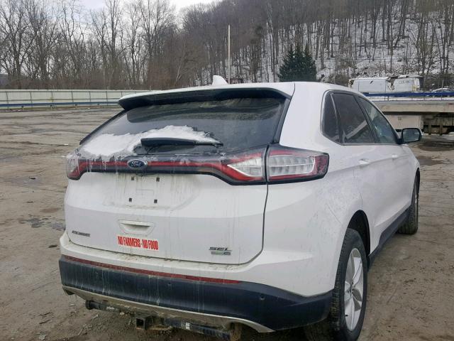 2FMTK4J91FBC38034 - 2015 FORD EDGE SEL WHITE photo 4