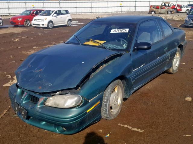 1G2NW12TXWC775435 - 1998 PONTIAC GRAND AM G GREEN photo 2