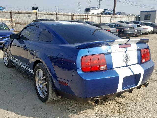 1ZVHT88S985145886 - 2008 FORD MUSTANG SH BLUE photo 3