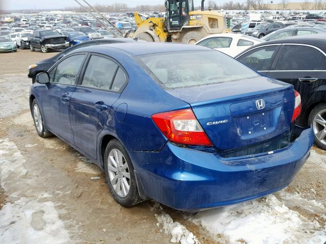 19XFB2F91CE044557 - 2012 HONDA CIVIC EXL BLUE photo 3