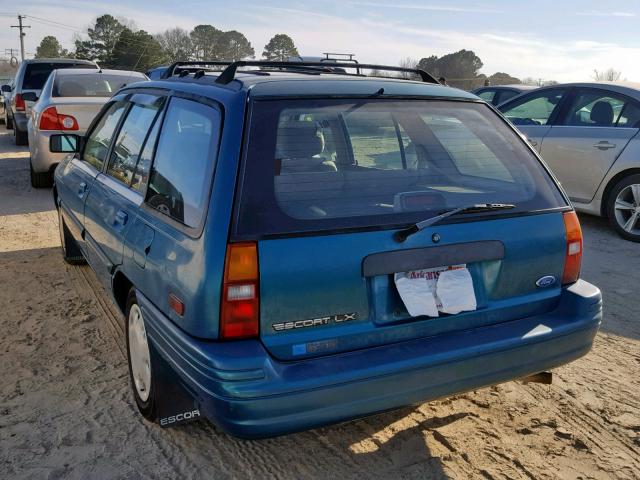 1FASP15J5SW235866 - 1995 FORD ESCORT LX BLUE photo 3