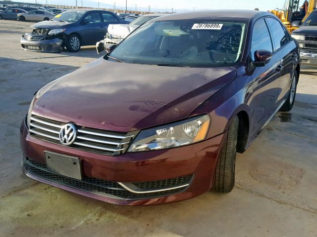 1VWAP7A34EC006369 - 2014 VOLKSWAGEN PASSAT S BURGUNDY photo 2