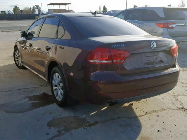 1VWAP7A34EC006369 - 2014 VOLKSWAGEN PASSAT S BURGUNDY photo 3