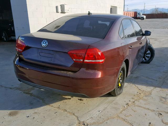 1VWAP7A34EC006369 - 2014 VOLKSWAGEN PASSAT S BURGUNDY photo 4