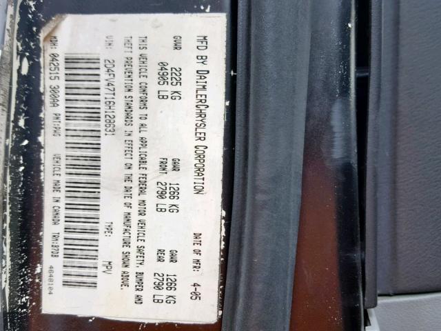 2D4FV47T16H128631 - 2006 DODGE MAGNUM SE BLACK photo 10