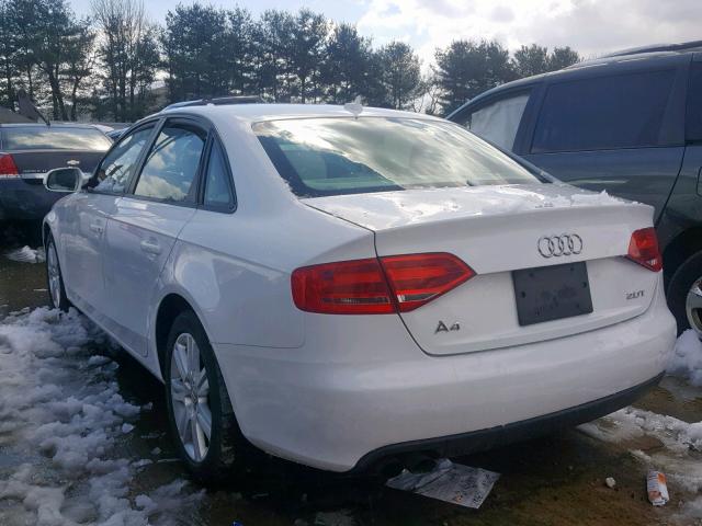 WAUAFAFL1BN042285 - 2011 AUDI A4 PREMIUM WHITE photo 3