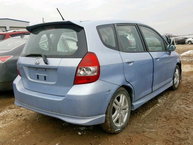 JHMGD37678S010991 - 2008 HONDA FIT SPORT BLUE photo 4