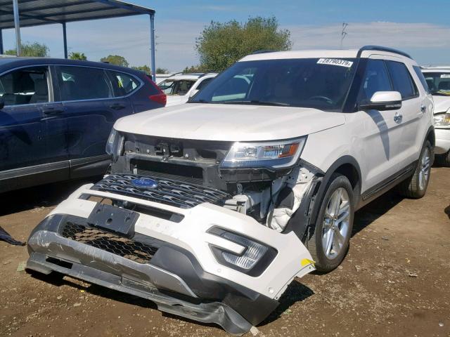 1FM5K8F82GGC34391 - 2016 FORD EXPLORER L WHITE photo 2