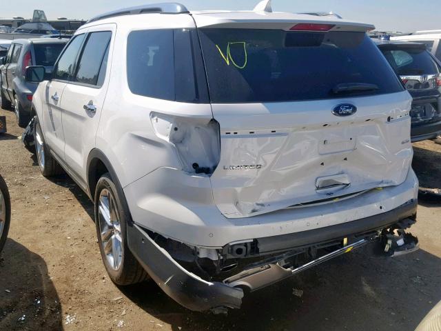 1FM5K8F82GGC34391 - 2016 FORD EXPLORER L WHITE photo 3