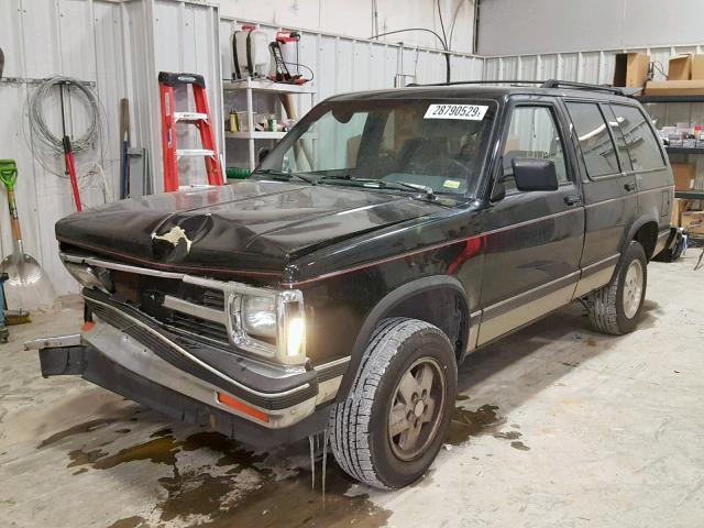 1GNDT13Z8M2161609 - 1991 CHEVROLET BLAZER S10 BLACK photo 2