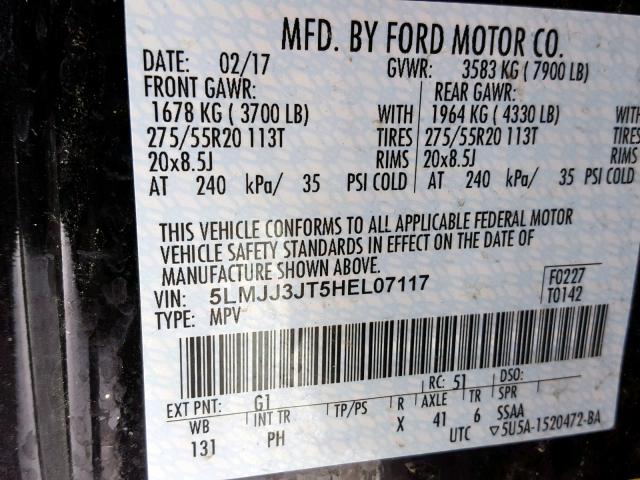 5LMJJ3JT5HEL07117 - 2017 LINCOLN NAVIGATOR Qara foto 10