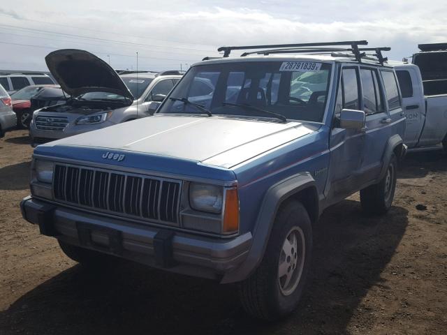 1J4FJ58S9NL219999 - 1992 JEEP CHEROKEE L BLUE photo 2