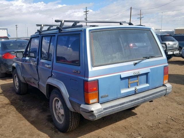 1J4FJ58S9NL219999 - 1992 JEEP CHEROKEE L BLUE photo 3