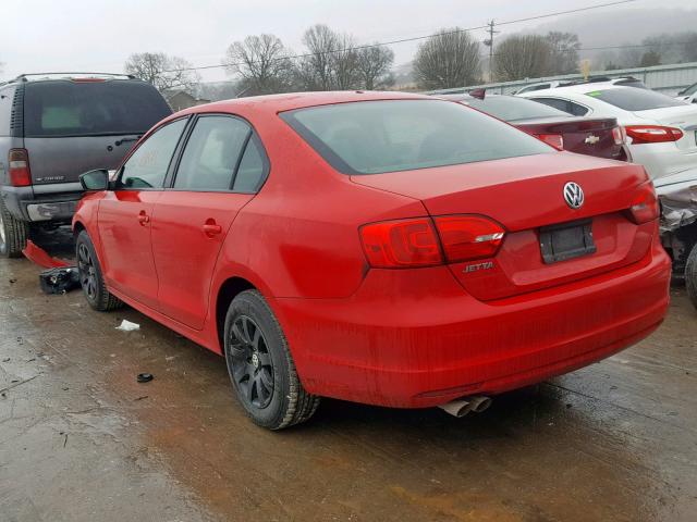 3VW2K7AJ6CM349066 - 2012 VOLKSWAGEN JETTA BASE RED photo 3