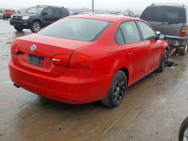 3VW2K7AJ6CM349066 - 2012 VOLKSWAGEN JETTA BASE RED photo 4