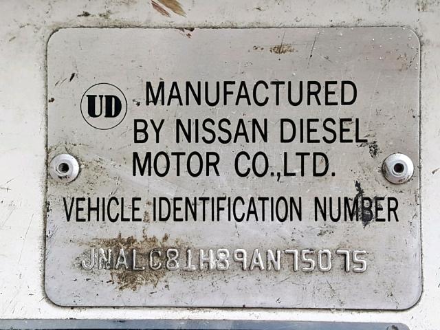 JNALC81H89AN75075 - 2009 NISSAN DIESEL UD2300 WHITE photo 10