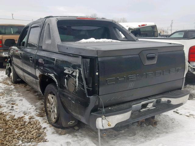 3GNEK12T24G300161 - 2004 CHEVROLET AVALANCHE BLACK photo 3