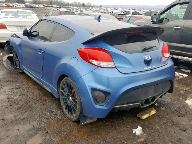 KMHTC6AE7GU257303 - 2016 HYUNDAI VELOSTER T BLUE photo 3