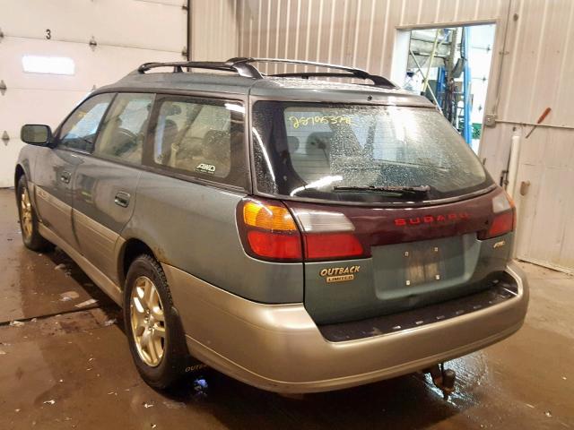 4S3BH686027601058 - 2002 SUBARU LEGACY OUT GREEN photo 3