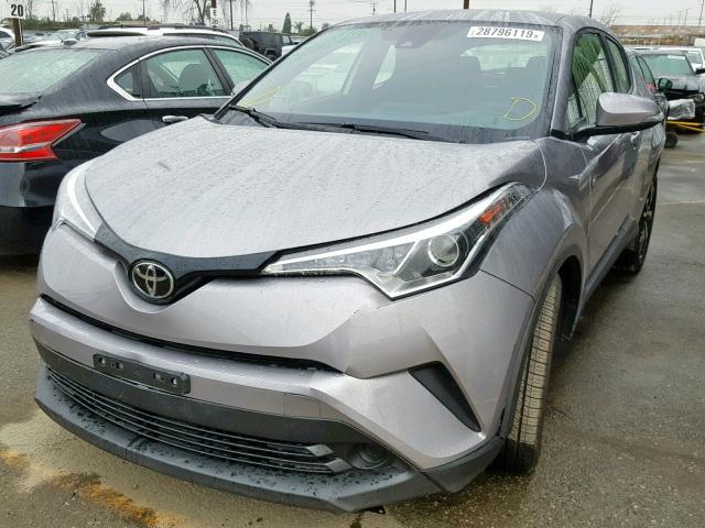 JTNKHMBX0J1011008 - 2018 TOYOTA C-HR XLE GRAY photo 2