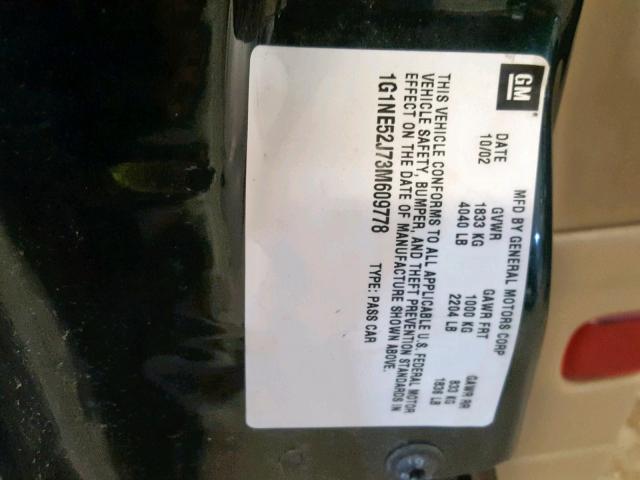 1G1NE52J73M609778 - 2003 CHEVROLET MALIBU LS GREEN photo 10