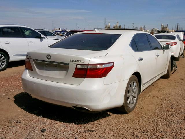 JTHGL46FX75005971 - 2007 LEXUS LS 460L WHITE photo 4