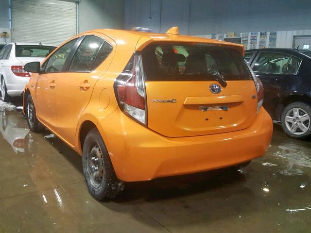 JTDKDTB39F1099894 - 2015 TOYOTA PRIUS C ORANGE photo 3