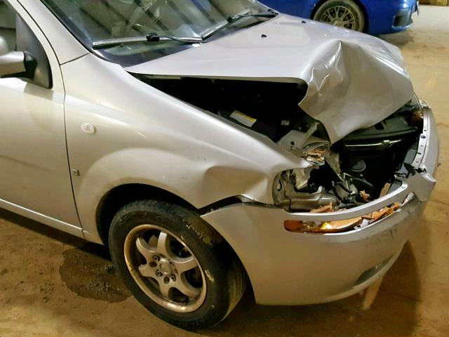 KL1TD666X7B789036 - 2007 CHEVROLET AVEO BASE Күміс фото 9