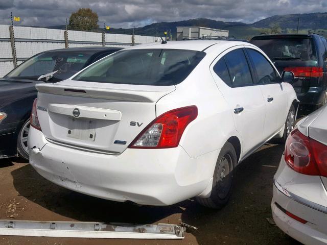 3N1CN7AP2EL868405 - 2014 NISSAN VERSA S/S WHITE photo 4