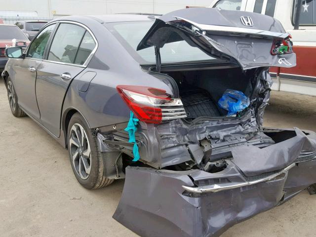 1HGCR2F94HA026063 - 2017 HONDA ACCORD EXL GRAY photo 3